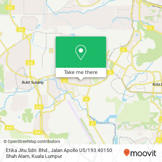 Etika Jitu Sdn. Bhd., Jalan Apollo U5 / 193 40150 Shah Alam map