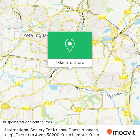 International Society For Krishna Consciousness (Hq), Persiaran Awan 58200 Kuala Lumpur map