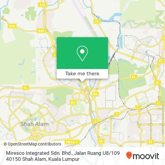 Peta Miresco Integrated Sdn. Bhd., Jalan Ruang U8 / 109 40150 Shah Alam