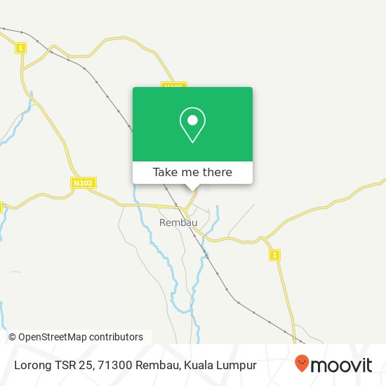 Peta Lorong TSR 25, 71300 Rembau