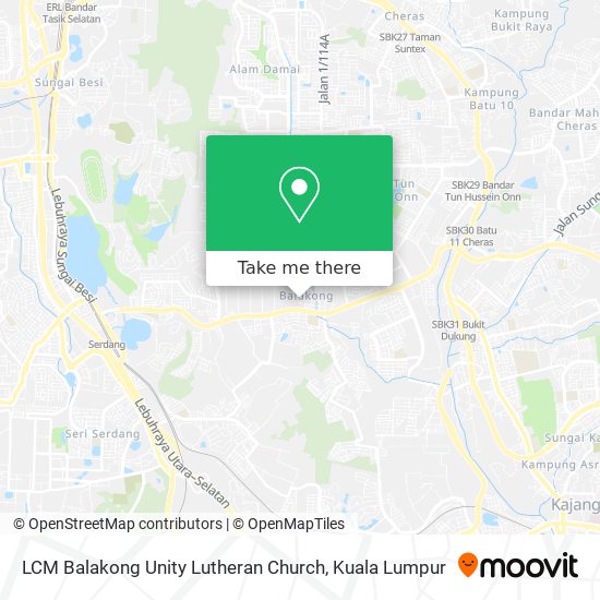 LCM Balakong Unity Lutheran Church map