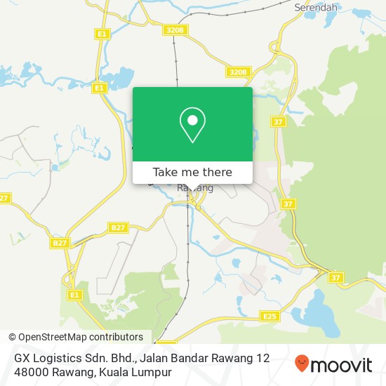Peta GX Logistics Sdn. Bhd., Jalan Bandar Rawang 12 48000 Rawang