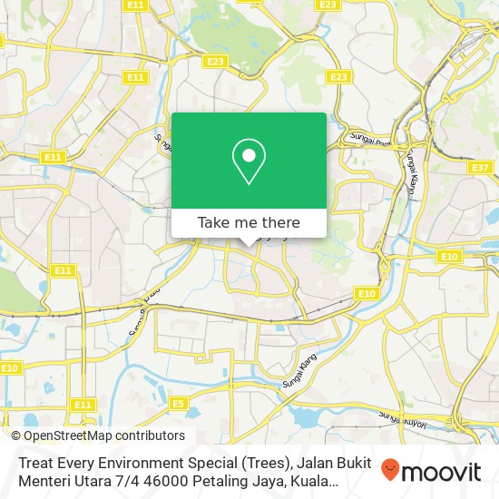 Peta Treat Every Environment Special (Trees), Jalan Bukit Menteri Utara 7 / 4 46000 Petaling Jaya