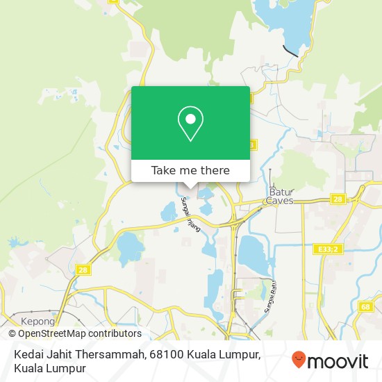 Peta Kedai Jahit Thersammah, 68100 Kuala Lumpur