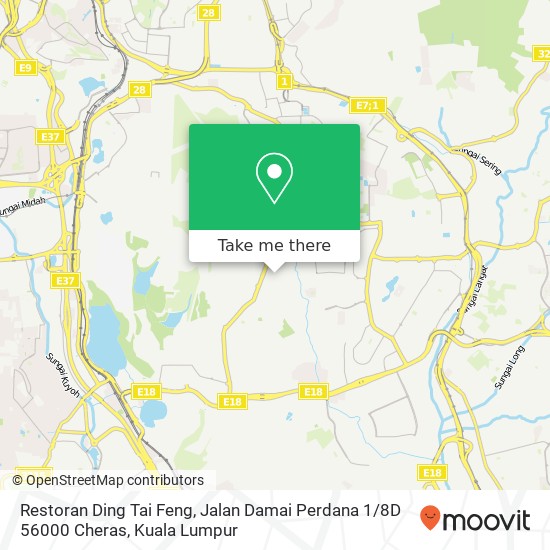 Restoran Ding Tai Feng, Jalan Damai Perdana 1 / 8D 56000 Cheras map