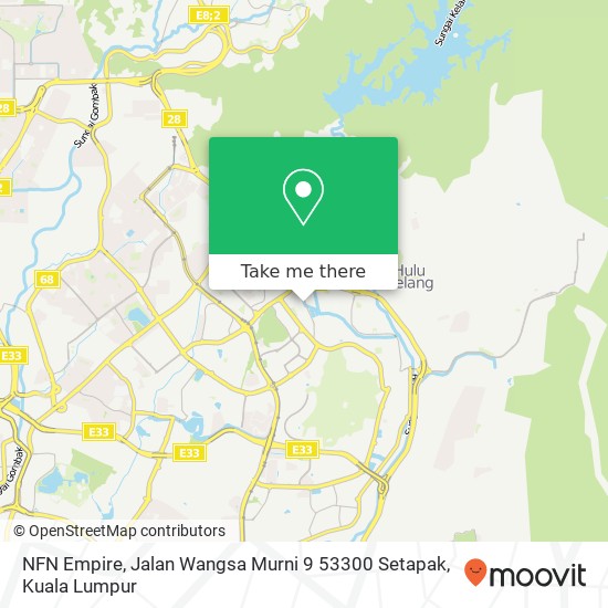 Peta NFN Empire, Jalan Wangsa Murni 9 53300 Setapak