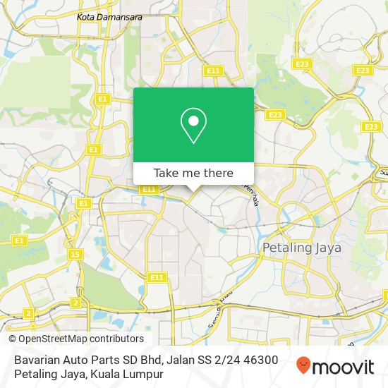 Peta Bavarian Auto Parts SD Bhd, Jalan SS 2 / 24 46300 Petaling Jaya