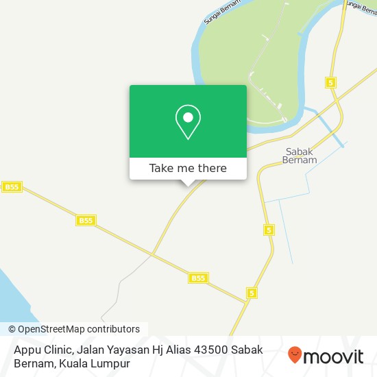 Appu Clinic, Jalan Yayasan Hj Alias 43500 Sabak Bernam map