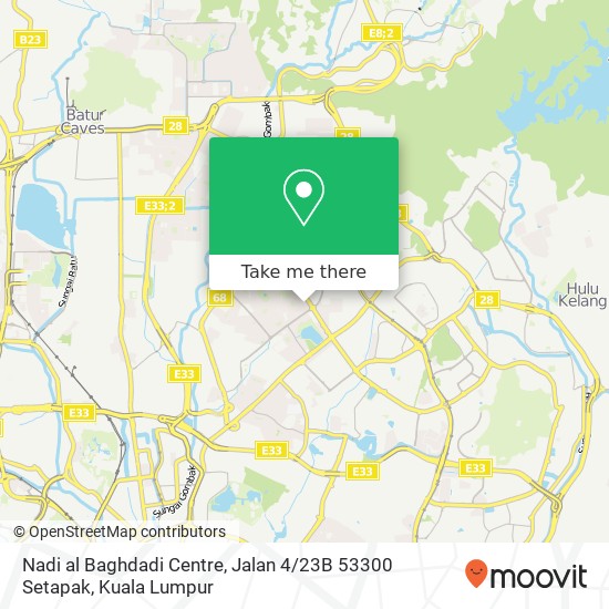 Peta Nadi al Baghdadi Centre, Jalan 4 / 23B 53300 Setapak