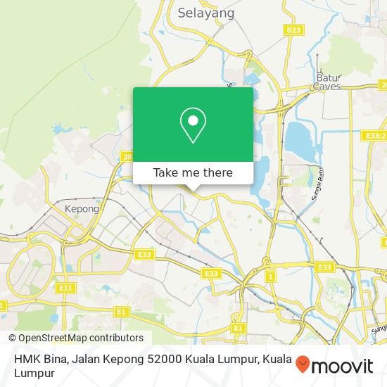 Peta HMK Bina, Jalan Kepong 52000 Kuala Lumpur