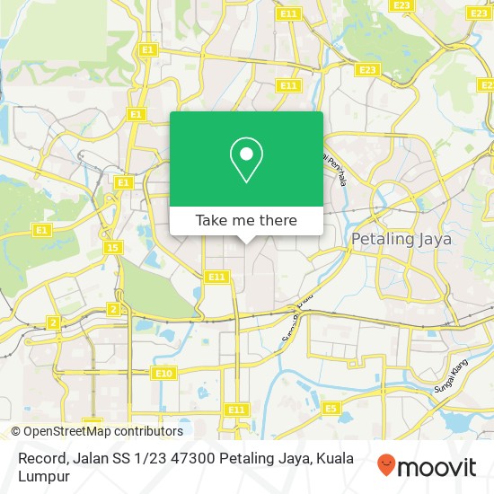 Record, Jalan SS 1 / 23 47300 Petaling Jaya map