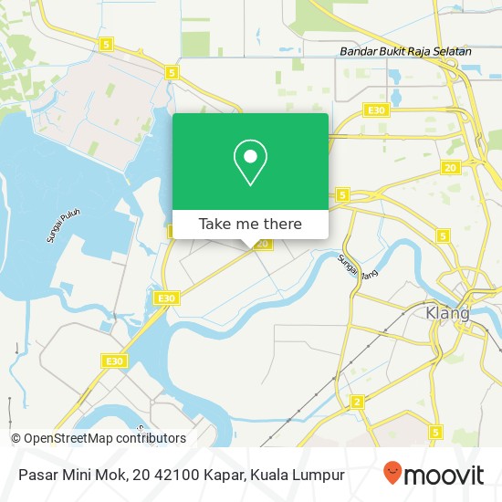 Peta Pasar Mini Mok, 20 42100 Kapar