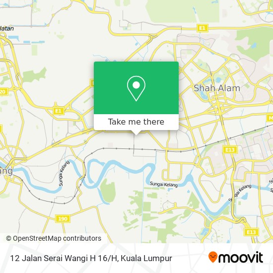 Peta 12 Jalan Serai Wangi H 16/H