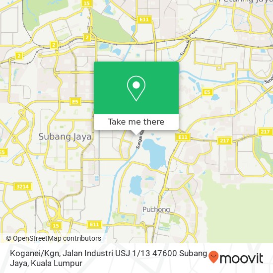 Peta Koganei / Kgn, Jalan Industri USJ 1 / 13 47600 Subang Jaya