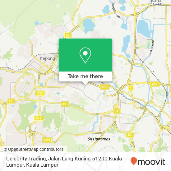 Celebrity Trading, Jalan Lang Kuning 51200 Kuala Lumpur map