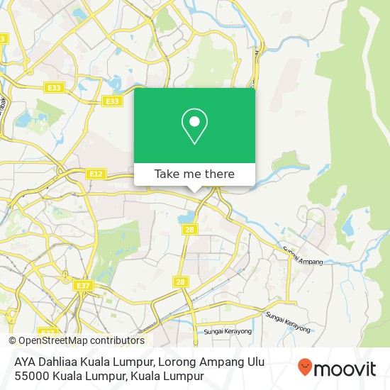 Peta AYA Dahliaa Kuala Lumpur, Lorong Ampang Ulu 55000 Kuala Lumpur