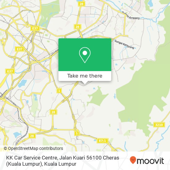 Peta KK Car Service Centre, Jalan Kuari 56100 Cheras (Kuala Lumpur)