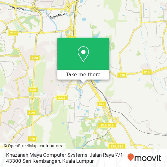 Peta Khazanah Maya Computer Systems, Jalan Raya 7 / 1 43300 Seri Kembangan
