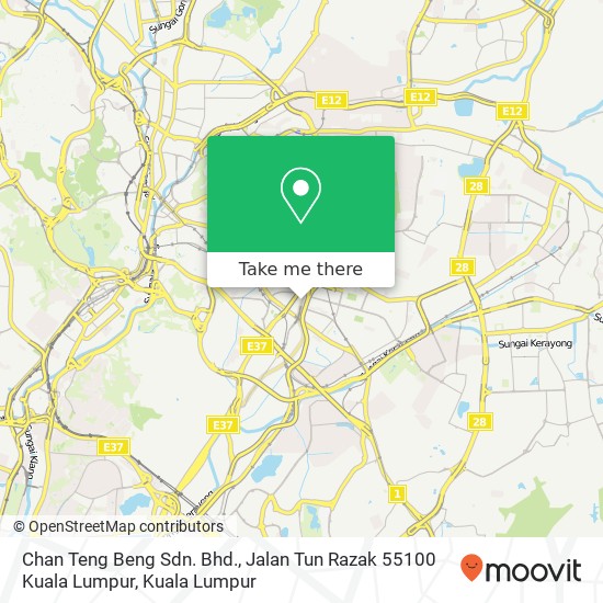 Chan Teng Beng Sdn. Bhd., Jalan Tun Razak 55100 Kuala Lumpur map