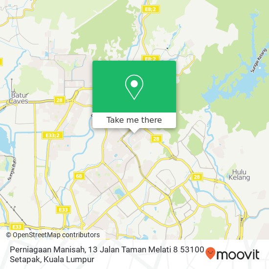 Perniagaan Manisah, 13 Jalan Taman Melati 8 53100 Setapak map