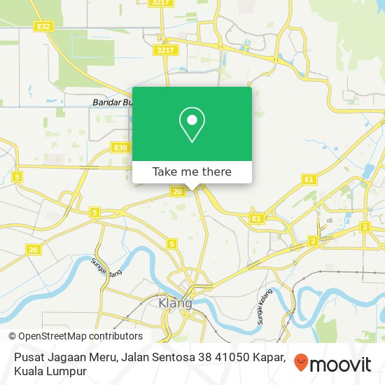 Peta Pusat Jagaan Meru, Jalan Sentosa 38 41050 Kapar