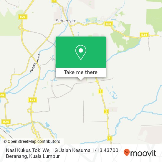 Nasi Kukus Tok' We, 1G Jalan Kesuma 1 / 13 43700 Beranang map