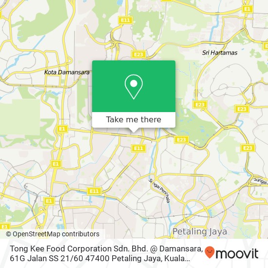 Tong Kee Food Corporation Sdn. Bhd. @ Damansara, 61G Jalan SS 21 / 60 47400 Petaling Jaya map