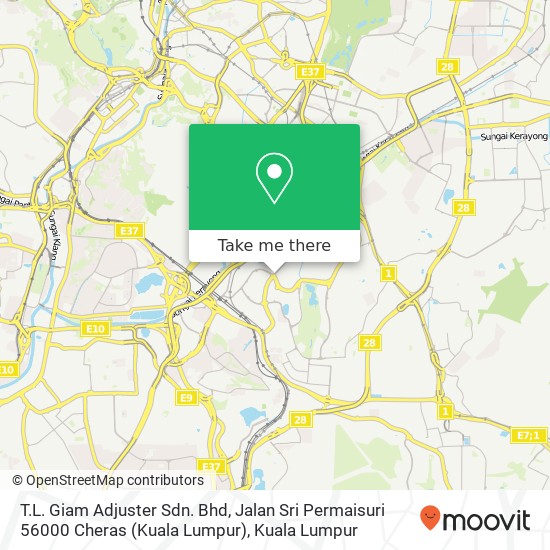 T.L. Giam Adjuster Sdn. Bhd, Jalan Sri Permaisuri 56000 Cheras (Kuala Lumpur) map