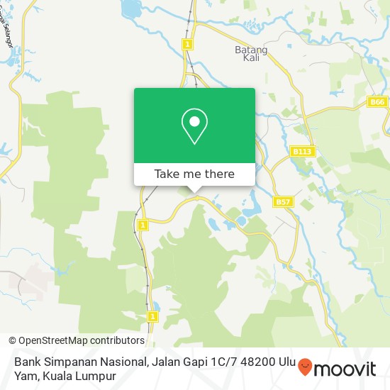 Bank Simpanan Nasional, Jalan Gapi 1C / 7 48200 Ulu Yam map
