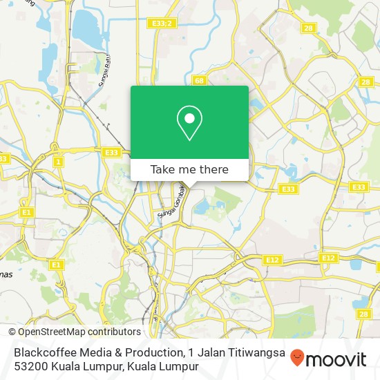 Blackcoffee Media & Production, 1 Jalan Titiwangsa 53200 Kuala Lumpur map