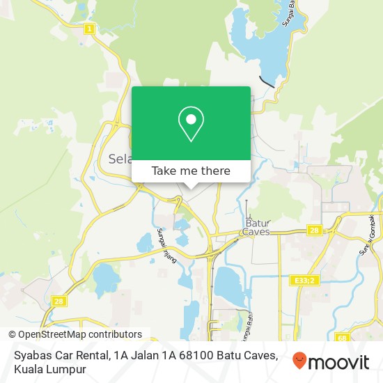 Peta Syabas Car Rental, 1A Jalan 1A 68100 Batu Caves