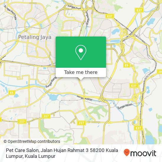 Peta Pet Care Salon, Jalan Hujan Rahmat 3 58200 Kuala Lumpur