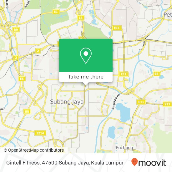 Peta Gintell Fitness, 47500 Subang Jaya