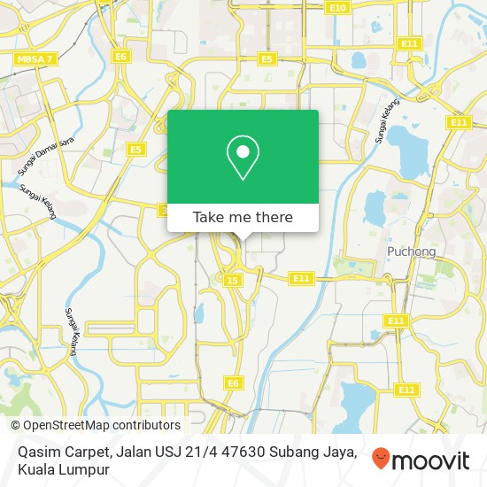 Qasim Carpet, Jalan USJ 21 / 4 47630 Subang Jaya map