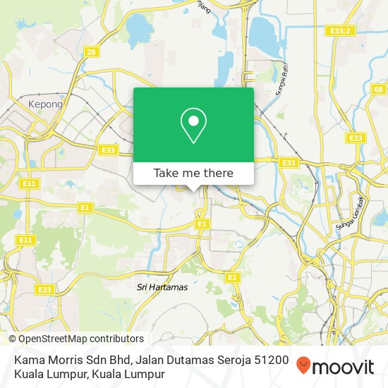 Peta Kama Morris Sdn Bhd, Jalan Dutamas Seroja 51200 Kuala Lumpur