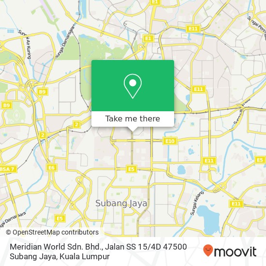 Meridian World Sdn. Bhd., Jalan SS 15 / 4D 47500 Subang Jaya map