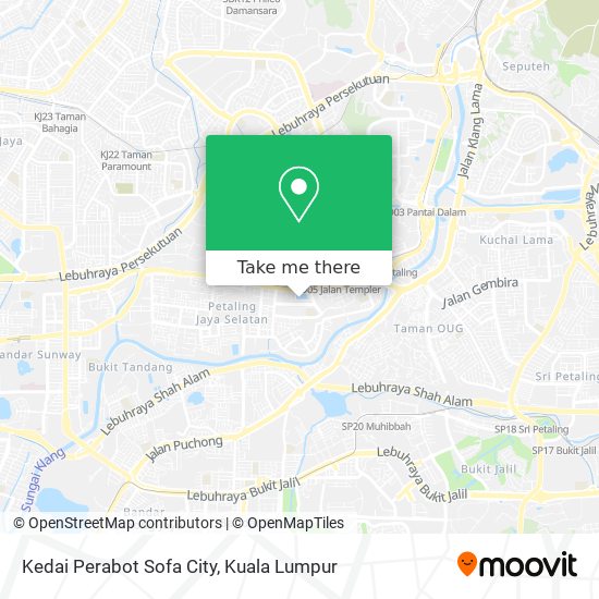 Peta Kedai Perabot Sofa City