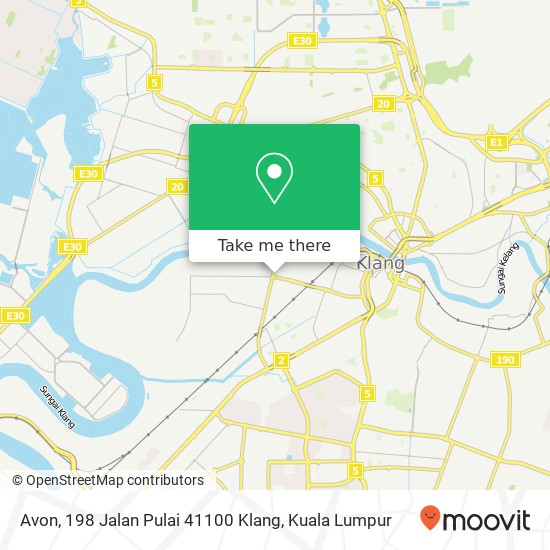 Peta Avon, 198 Jalan Pulai 41100 Klang