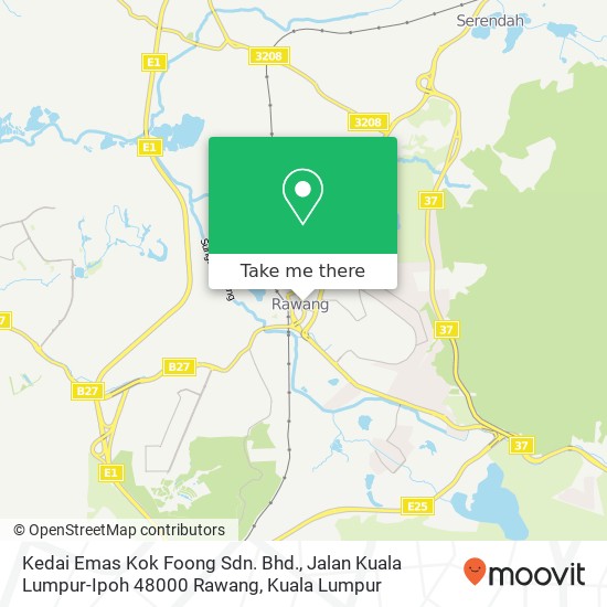Peta Kedai Emas Kok Foong Sdn. Bhd., Jalan Kuala Lumpur-Ipoh 48000 Rawang