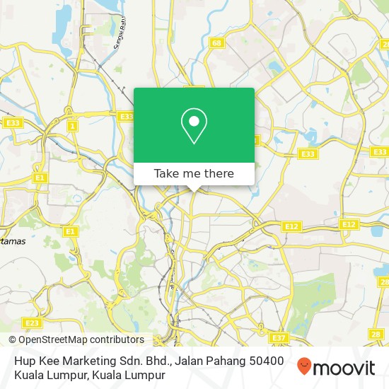 Hup Kee Marketing Sdn. Bhd., Jalan Pahang 50400 Kuala Lumpur map
