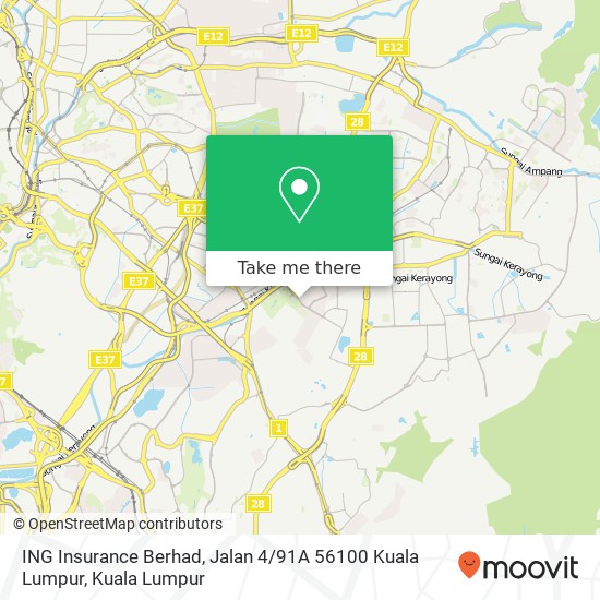 Peta ING Insurance Berhad, Jalan 4 / 91A 56100 Kuala Lumpur