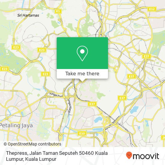 Peta Thepress, Jalan Taman Seputeh 50460 Kuala Lumpur