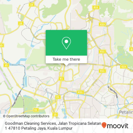 Peta Goodman Cleaning Services, Jalan Tropicana Selatan 1 47810 Petaling Jaya