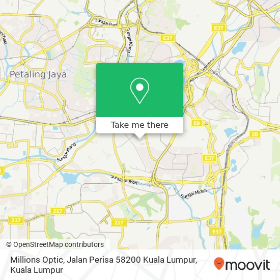 Peta Millions Optic, Jalan Perisa 58200 Kuala Lumpur