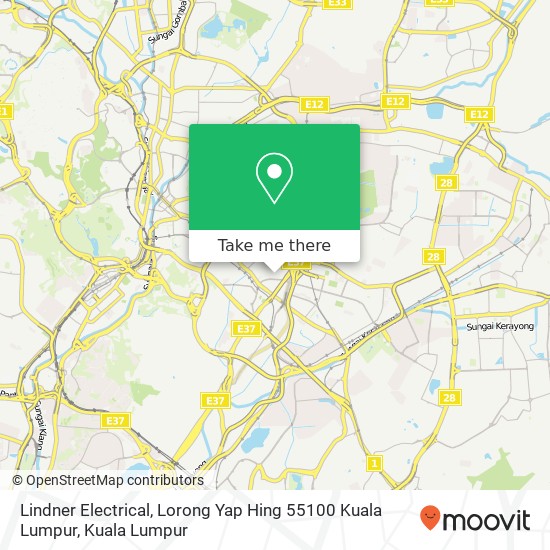 Peta Lindner Electrical, Lorong Yap Hing 55100 Kuala Lumpur