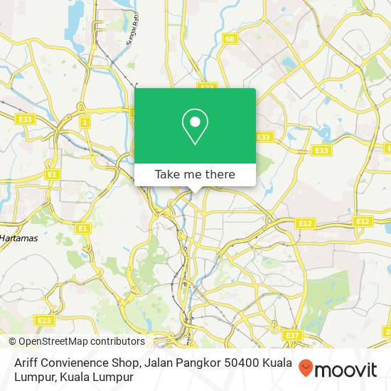 Ariff Convienence Shop, Jalan Pangkor 50400 Kuala Lumpur map