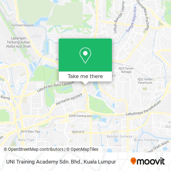 Peta UNI Training Academy Sdn. Bhd.