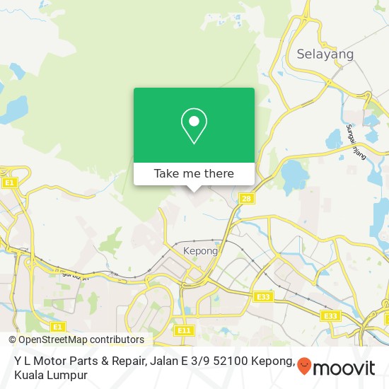 Y L Motor Parts & Repair, Jalan E 3 / 9 52100 Kepong map