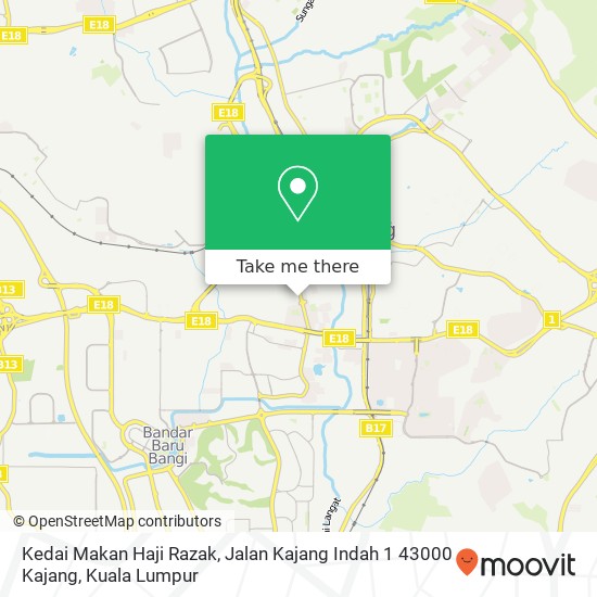 Peta Kedai Makan Haji Razak, Jalan Kajang Indah 1 43000 Kajang