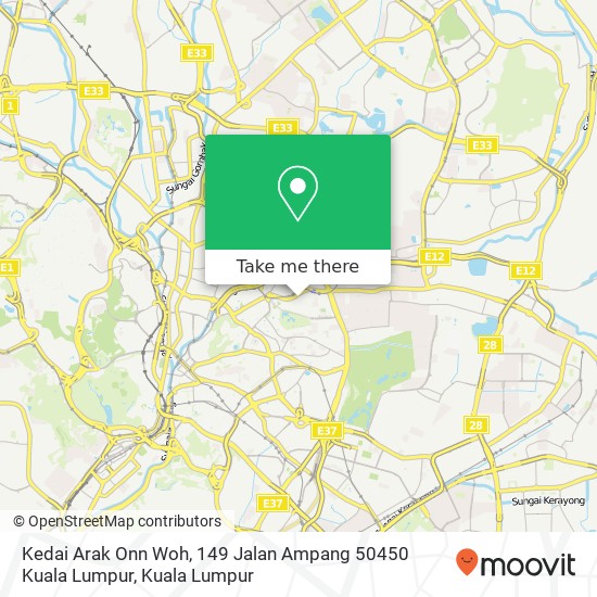 Peta Kedai Arak Onn Woh, 149 Jalan Ampang 50450 Kuala Lumpur